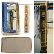 10 Shelf Closet Organizer - Great for Shoes - Tan