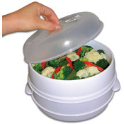 2 Tier Microwave Steamer Food Cooker - As Seen on