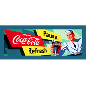 Coke Waiter 12x36 Inch Stretched Canvas Print