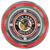 NHL Vintage Chicago Blackhawks Neon Clock - 14 inc