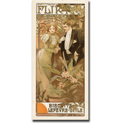 Flirt by Alphone Mucha-Framed 24x47 Canvas Art