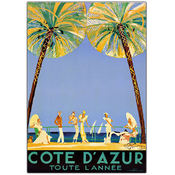 Cote D'Azur by Jean Dumergue-Framed 18x24 Canvas A