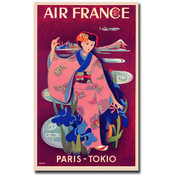 Air France Paris Tokyo by Taruchi-Gallery Wrapped