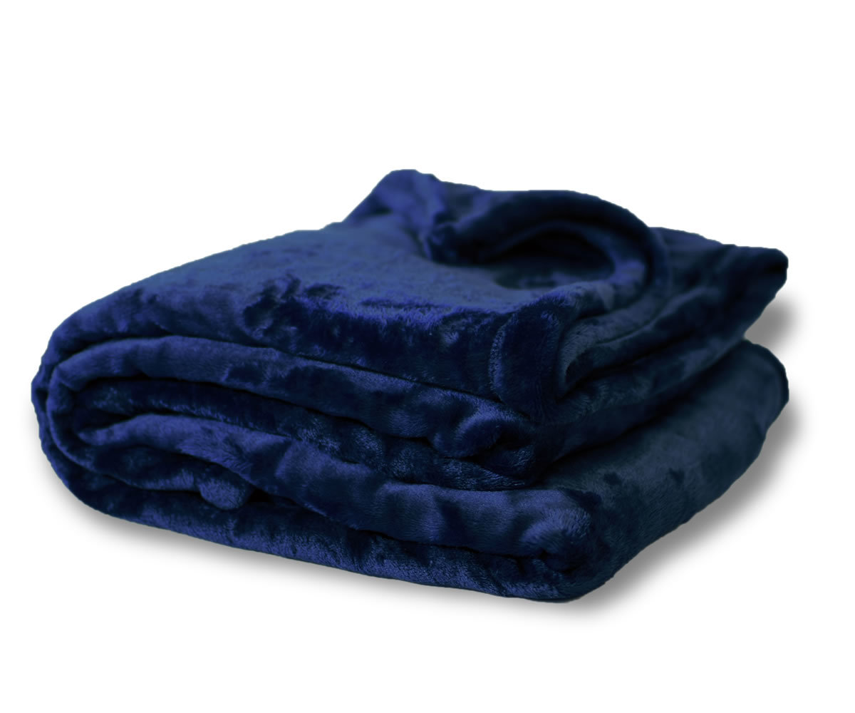 Wholesale Oversized Mink Touch Blanket - Navy Blue(12x.63)