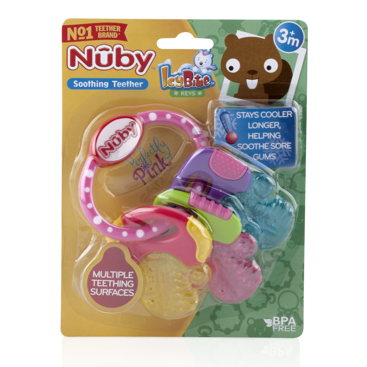 Wholesale Nuby Ice Gel Teething Keys Pink 3m Bpa Free Sku 2314950 Dollardays 