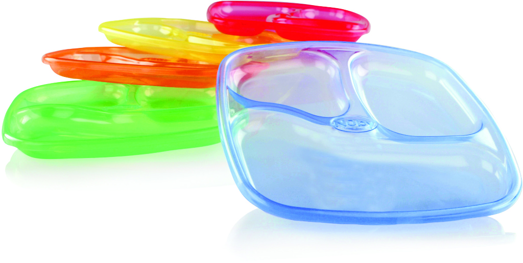 Nuby(TM) Wash Or Toss Section Feeding Plates 4-Pack(24x$3.24)