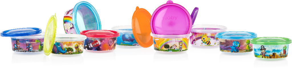 Nuby(TM) Print Wash Or Toss 10 Oz. Bowls With Lids (6 Pac(72x$4.91)