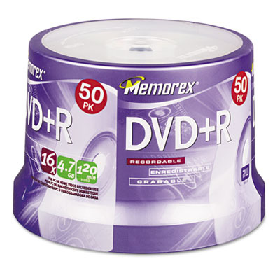 Media Memorex DVD+R Discs 4.7GB 16x Spindle Silver 50/Pack