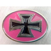 Wholesale Hot Pink and Black Cross Belt Buckle
