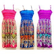 Wholesale Simple Strap Paisley Print Bright Color Dresses
