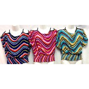 Wholesale Lady's Bright Color Open Shoulder Top Assorted Wholesale Bulk