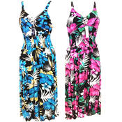 Womens Medium Length Flower Detail Dress