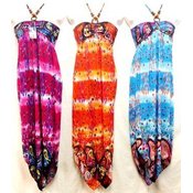Long Pointy Butterfly Dress with Wood Beads