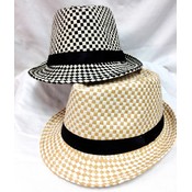Straw Checkers Classic Fedora Hats