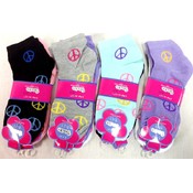 Wholesale Peace Sign Girl Socks fits size 5-8