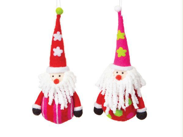 Pack of 6 Christmas Whimsy Adorable Felt Santa Claus Ornaments 9.5 Pack of 6 Christmas Whimsy Adorable Felt Santa Claus Ornaments 9.5