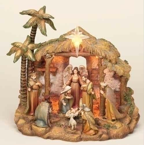 10 Inspirational Gifts LED Lighted Religious Nativity Table Top Chris