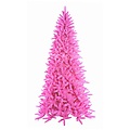 7.5' Pre-Lit Hot Pink Noble Pine Slim Artificial Christmas Tree - Pink Lights