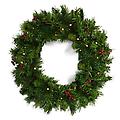 24" Pre-Lit Battery Operated LED Lighted Dew Berry Artificial Christmas Wreath