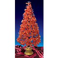 5' Pre-Lit Color Changing Fiber Optic Red Poinsettia Christmas Tree