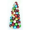 12" Multi-Color Jewel Shatterproof Christmas Ball Ornament Table Top Cone Tree
