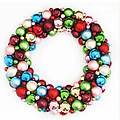 24" Multi-Color Jewel-Tone Shatterproof Christmas Ball Ornament Wreath