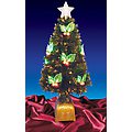 4' Pre-Lit LED Color Changing Fiber Optic Christmas Tree with Holly Berries
