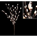 28" Enchanted Garden Lighted Fuzzy Pussy Willow Tree Branch Spray