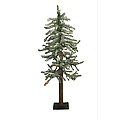 4' Pre-Lit Frosted Alpine Artificial Christmas Tree - Multi Lights
