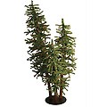 5' Pre-Lit Natural Alpine Artificial Christmas Tree Trio Set - Multi Lights