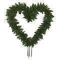 22" Green Pine Artificial Heart Shape Wreath with Ground Stakes - Unlit