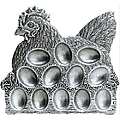 Pack of 2 Classic Hand Crafted Statesmetal Chicken Egg Serving Plates 10"