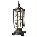 20" Dark Brown Iron and Glass Tealight Candle Holder