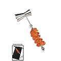 Pack of 3 Silver Brass and Molten Amber Glass Cocktail Jiggers 9.5"
