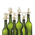 Set of 6 Nautical Ocean Style Wine Bottle Stoppers