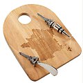 Pack of 2 France Map Wooden Cutting Boards with Sp