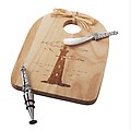 Pack of 2 Nautical Lighthouse Wooden Cutting Boards with Stoppers and Spreaders
