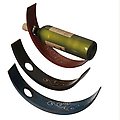 Set of 3 Distressed Jeweled Swirl Design Wine Arc Bottle Holders