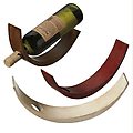 Set of 3 Crackle Finish Wooden Wine Arc Bottle Holders