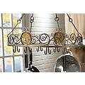 Decorative Oval Overhead Kitchen Pot Rack With 12 Hooks