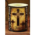 Pack of 6 "Keep the Faith" Warm Amber Scented Tea Light Lantern Candles