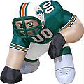Huge 5' NFL Miami Dolphins Lineman Inflatable Outdoor Yard Decoration