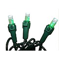 Set of 30 Cool White &amp; Green 2-Tone LED Wide Angle Christmas Lights Green Wire