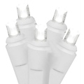 Set of 50 Commercial Cool White Clear LED Wide Angle Christmas Lights White Wire