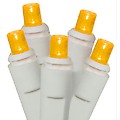 Set of 50 Commercial Grade Yellow LED Wide Angle Christmas Lights - White Wire