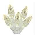 Set of 50 Commercial Grade Warm White Clear LED C6 Christmas Lights - White Wire