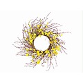 Pack of 6 Spring Garden Artificial Forsythia &amp; Twig Silk Floral Candle Rings 12"