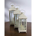 Set of 3 Farm Fresh Multi-Sized Mission-Style Almond Pillar Candle Lanterns