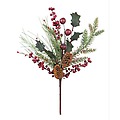 Pack of 12 Holly &amp; Berries Decorative Pine, Red Berry &amp; Pod Christmas Picks 17"