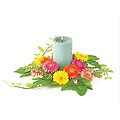 Pack of 6 Farmer's Market Gerbera Daisy Silk Flower Pillar Candle Rings 12"